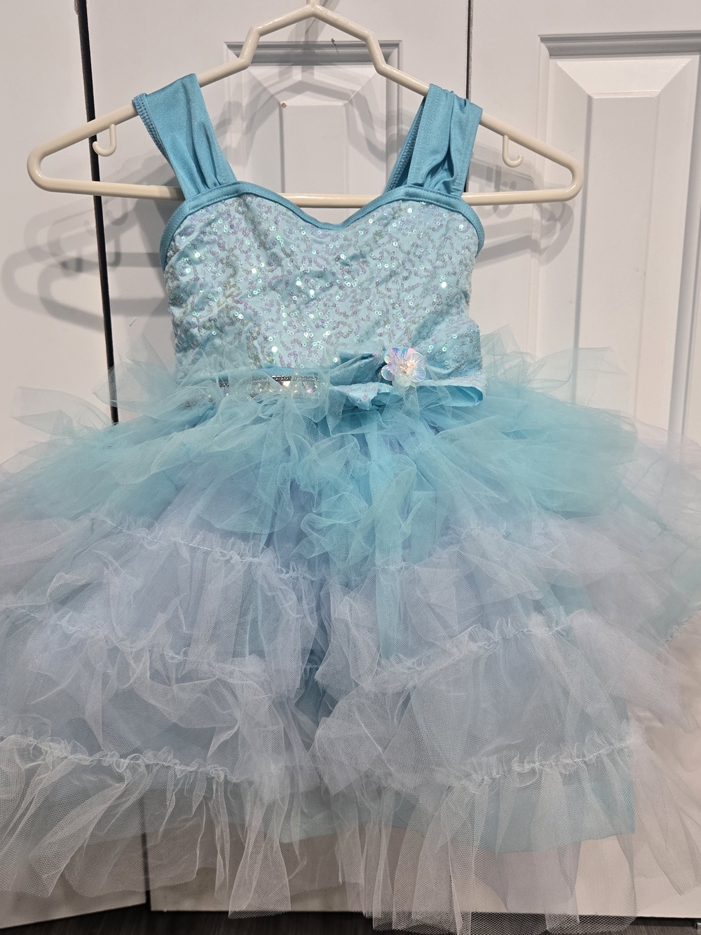 Weissman Light Blue Sequin Tulle Princess Dress